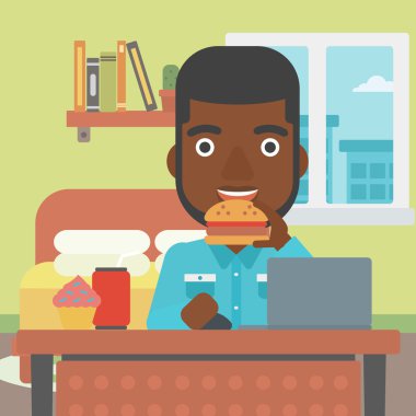 adam yeme hamburger.