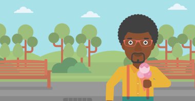 Adam holding dondurma.