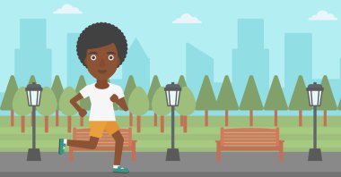 Sportif kadın koşu.