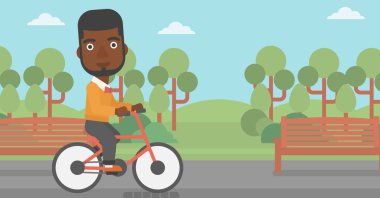 Bisiklete binen adam.