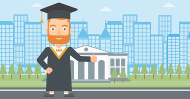 Lisansüstü gösteren başparmak tabela.