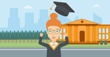 Şapkasını atma mezunu.