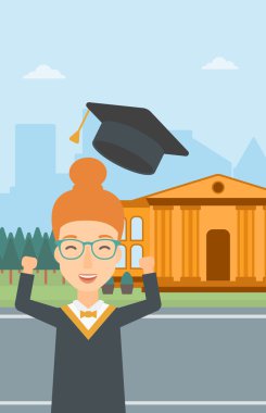 Şapkasını atma mezunu.