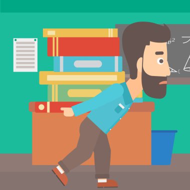 yığın kitap olan adam.