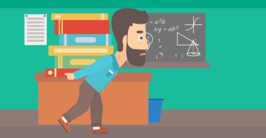 yığın kitap olan adam.