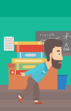 yığın kitap olan adam.