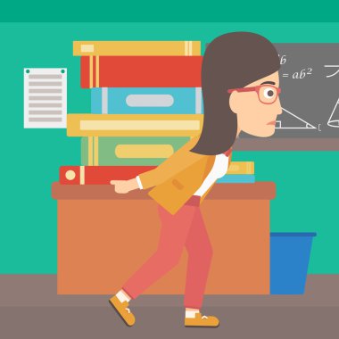 yığın kitap kadınla.