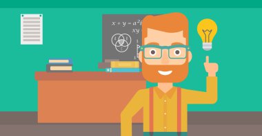 Ampul işaret eden adam.