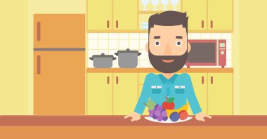 adam sağlıklı gıda ile.