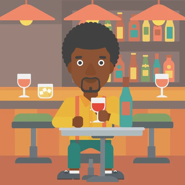 Ο άνθρωπος που κάθεται στο μπαρ. — Διανυσματικό Αρχείο