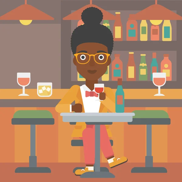 Γυναίκα που κάθεται στο μπαρ. — Διανυσματικό Αρχείο