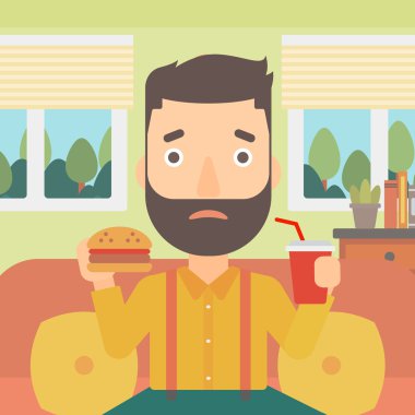 adam yeme hamburger.