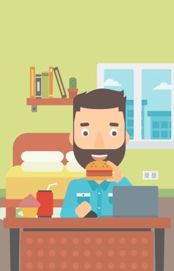 adam yeme hamburger.