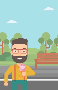 Adam holding dondurma.