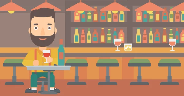 Man aan de bar. — Stockvector