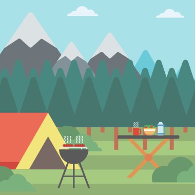 Background of camping site.