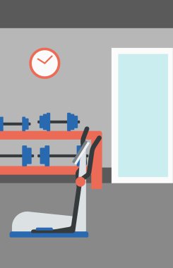 Background of gym with equipment. clipart