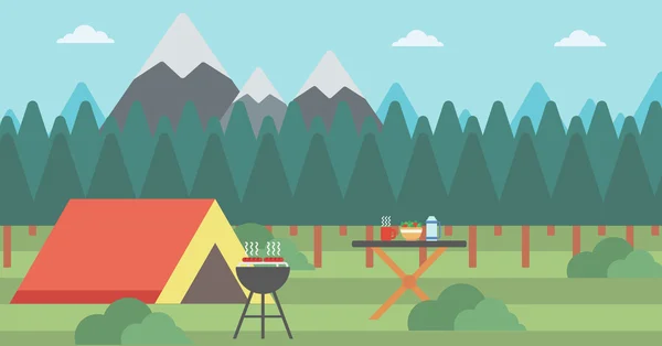 Contexte du camping . — Image vectorielle