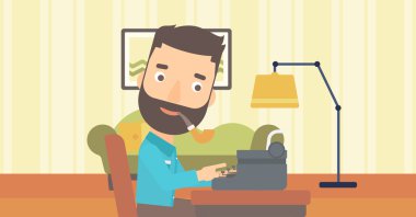 Muhabir daktilo çalışma.