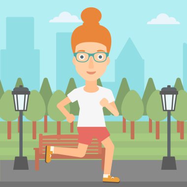 Sportif kadın koşu.