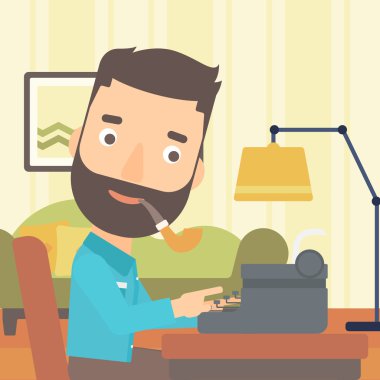 Muhabir daktilo çalışma.