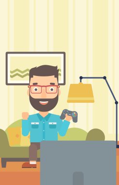 Video oyunu oynayan adam.