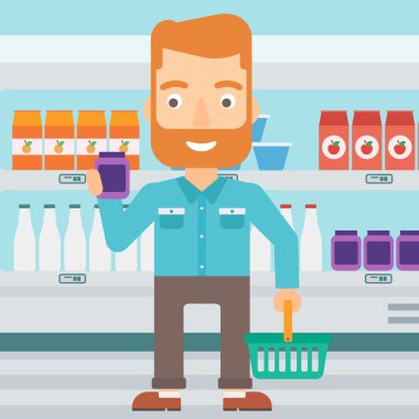 Müşteri alışveriş sepetine ve tüp krem.