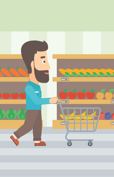 Клиент с тележкой
.