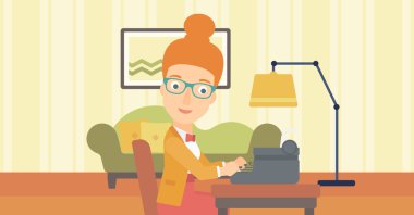 Muhabir daktilo çalışma.