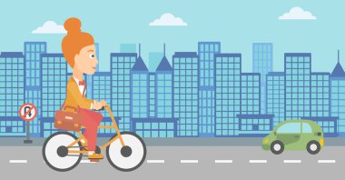 kadın çalışması için Bisiklete binme.