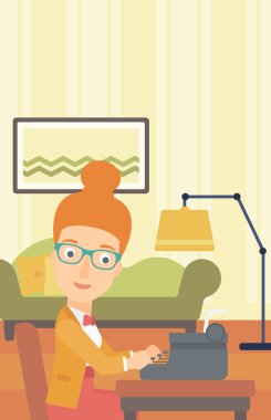 Muhabir daktilo çalışma.