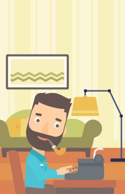 Muhabir daktilo çalışma.