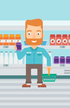 Müşteri alışveriş sepetine ve tüp krem.