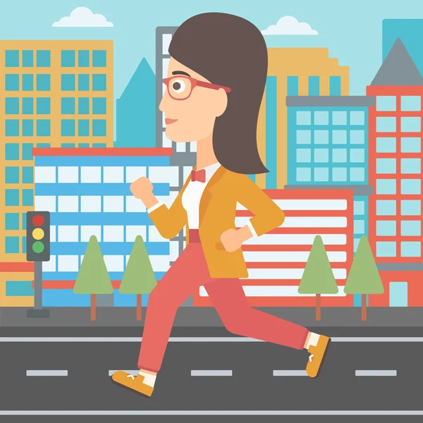 Sportiga kvinnan jogging. — Stock vektor