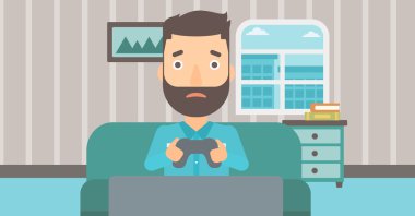 Bağımlısı video gamer.