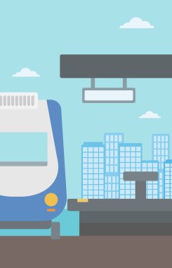 İstasyonda modern tren arka plan.