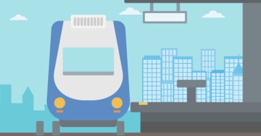 İstasyonda modern tren arka plan.