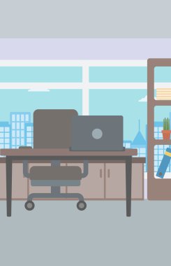 Background of office with city view.