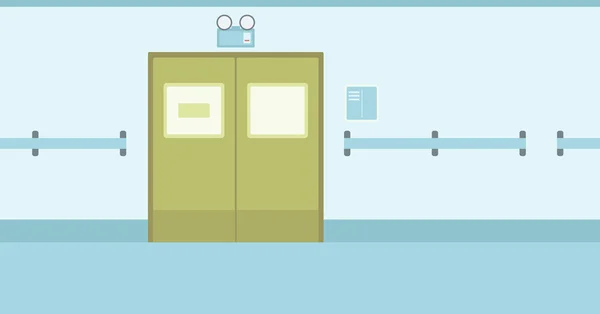 Contexte du couloir d'hôpital avec portes fermées . — Image vectorielle