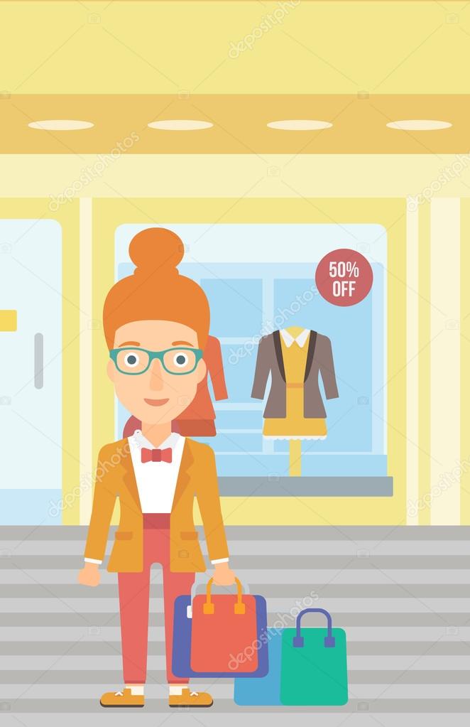 Happy customer with bags. Stock Vector Image by ©VisualGeneration #109689788 Happy customer with bags. Stock Vector Image by ©VisualGeneration #109689788