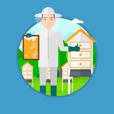 Arıcı, arı kovanı.