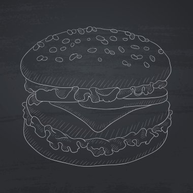 Lezzetli ve iştah açıcı hamburger.