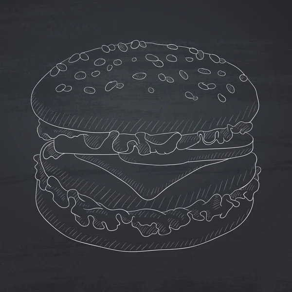 Вкусный и аппетитный гамбургер . — стоковый вектор
