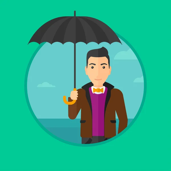 Business man with umbrella. — Stock Vector