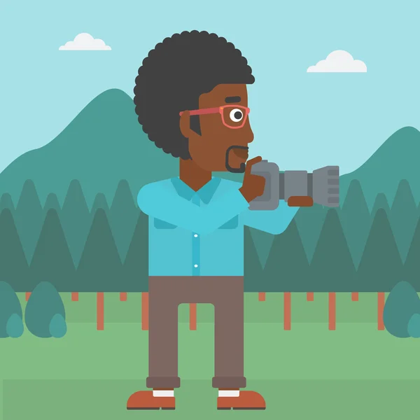 Photographer taking photo. — Stock Vector