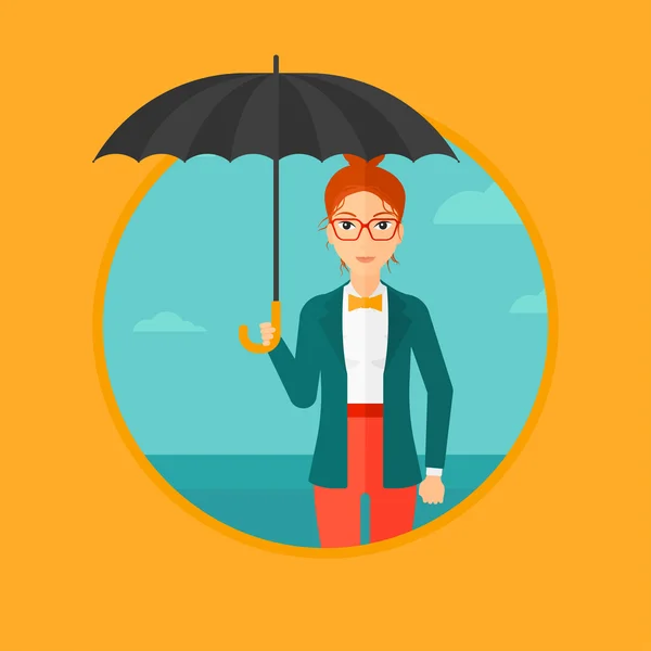 Obchodní žena s deštníkem. — Stockový vektor
