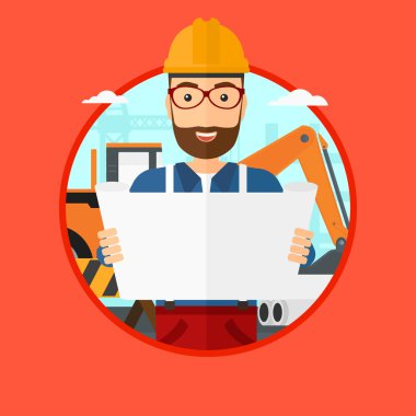 Bir plan izlerken mühendisi.