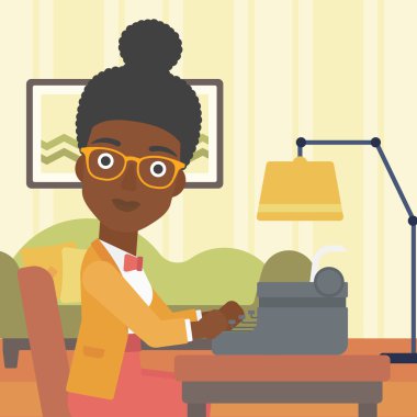 Muhabir daktilo çalışma.