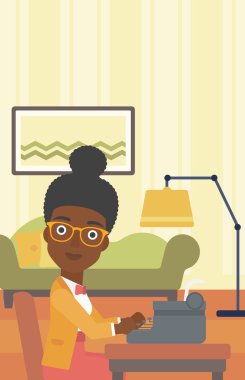 Muhabir daktilo çalışma.