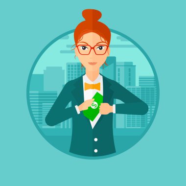 parayı cebine koyarak kadın.